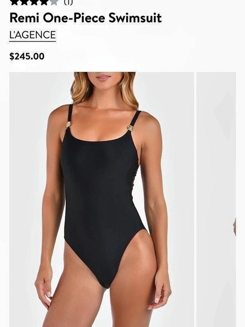 L'AGENCE Remi One-Piece Swimsuit Black One-Piece Size Small